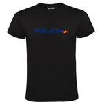 4people Erkekler için tişört, polis logosu, siyah, %100 pamuk, bedenler S-XXL, Siyah, L