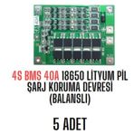 4s Bms 40a 18650 Lityum Pil Şarj Koruma Devresi Balanslı 5 Adet