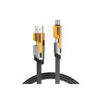 4’ü 1 Arada 65W Hızlı Şarj Kablosu – USB ve Type-C Girişli, Örgülü Dayanıklı