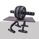 4'ü 1 arada büyük rulo seti, şınav, diz pedleri, ev fitness ekipmanı ile donatılmıştır, erkek ve kadın karın kası egzersizleri için maksimum 800 l yük