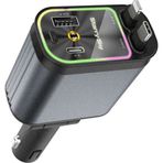4’ü 1 Arada Çift USB Bağlantı Çakmaklık, Type-C Hızlı Şarjlı 66W,GERI Çekilebilir Araç Telefon Şarj