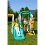 4’ü 1 Arada Çocuk Oyun Parkı – Kaydırak, Salıncak, Barfiks, Basket Potası (124X156X170 Cm) - Sarı - Yeşil