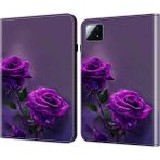 4u Sky Xiaomi Pad 6s Pro 12.4 Deri Desen Baskılı Stand Tablet Kılıfı (Yurt Dışından) - Mor - Pembe