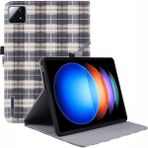 4u Sky Xiaomi Pad 6s Pro 12.4 Izgara Desen Standı Pu Deri Tablet Kılıfı (Yurt Dışından) - Renkli