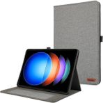 4u Sky Xiaomi Pad 6s Pro 12.4 Kumaş Doku Deri Standı Kart Tutucu Tablet Kılıfı (Yurt Dışından) - Gri