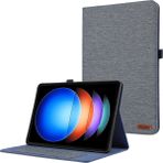 4u Sky Xiaomi Pad 6s Pro 12.4 Kumaş Doku Deri Standı Kart Tutucu Tablet Kılıfı (Yurt Dışından) - Mavi