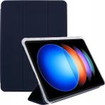 4u Sky Xiaomi Pad 6s Pro 12.4 Üç Katlı Standı Deri Kalem Yuvası Tablet Kılıfı (Yurt Dışından) - Koyu Mavi