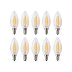 4w E14 Şeffaf Sarı Işık Mum Rustik Led Ampul 10 Adet