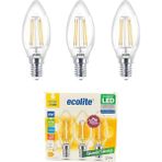 4W LED Filament Mum Ampul, E14 Duy, 2700K Sarı Işık, 470 Lümen, Şeffaf Cam, Akkor Görünümlü - Altın