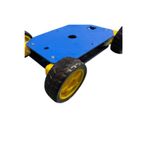 4WD Robot Araba Şasesi, 3D Baskı, Mavi-Sarı, 19.2x12 cm, 4 Motor ve 4 Teker Dahil, HC-SR04 Ultrasonik Sensör Yuvası