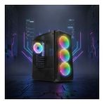 4X RGB Fanlı Gaming Bilgisayar Kasası - Yüksek Hava Akışı, Modern Tasarım, Sessiz Fan (Siyah)
