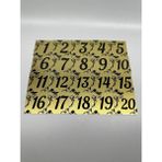 4x4 cm Metal Kapı Masa Dolap Numarası 20'lu Altın Renk