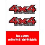 4x4 Off Road Dıff-Lock Sticker Araba Oto Etiket 02031 - 50x17 Cm - Renkli