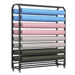 5 6 7 8 9 10 Katlı Büyük Kumaş Sergileme Rafı Arabası Ayarlanabilir Askı Çubuğu ile, Yerden Tasarruf Sağlayan Ticari Düzenleyici Tutucu, Vinil Makara/Araba,16 Rods-Wide-145cm