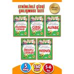 5-6 Yaş Ilkokula Hazırlık Çizgi Çalışmaları Seti 5 Kitap 160 Sayfa - Güzel Yazı Defteri Hediye