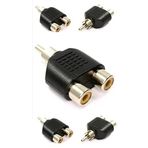 5 Adet 1 ERKEK RCA - 2 RCA DİŞİ JAK Jack RCA fiş to çift DÖNÜŞTÜRÜCÜ ÇEVİRİCİ ÇOĞALTICI