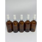 5 adet 100ml. Sprey Başlıklı Bal Renkli Cam Şişe