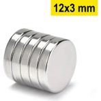 5 Adet 12MM x 3mm Güçlü Yuvarlak Neodyum Mıknatıs Magnet - 0 - Gümüş