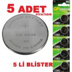 5 Adet 2032 Lithium Cell Battery 3v Cr2032 Dl2032 3 Volt Garaj Kepenk Kumanda Pili