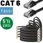5 Adet 25 Cm Irenıs Cat6 Kablo Yassı Ethernet Network Lan Ağ Kablosu