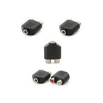 5 Adet 3.5mm Stereo AUX SİTERYO Dişi - 2 RCA Dişi Çevirici Jack Fiş KABLO DÖNÜŞTÜRME