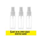 5 Adet 30 Ml Sprey Başlıklı Şişe Kolonya-Dezenfektan Boş Şişesi