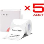 5 Adet 50 x 50 mm Lamine Termal Etiket Oval 150 Adet - Phomemo M110 M220 M221 Modellere Uyumludur - 5 x 5 cm