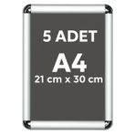 5 Adet A4 Alüminyum Çerçeve Rondo Köşe Aç Kapa Açılır Kapanır