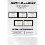 5 Adet A4 Çerçeve - Mdf 21X30 Çerçeve - Çoklu Fotoğraf Çerçevesi - Diploma Çerçevesi - Sertifika - Siyah