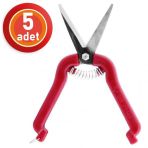 5 Adet Akman Narenciye Üzüm Çiçek Bağ Dal Budama Makası Düz Uçlu 18 Cm