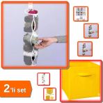 5 Adet Asılabilir Çorap Düzenleyici + Sarı Çok Amaçlı Dolap Kutu - Sarı - 2Li Set 7Ecwru