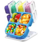 5 ADET Bento Snack Konteynerleri, Yeniden Kullanılabilir 4 Bölmeli Bölmeli Gıda Saklama Kapları, Okul, İş ve Seyahat için Bölünmüş Öğle Yemeği Kabı (5 Renk)