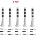 5 Adet Beyaz Renk Otopark Düzenleyici 75 cm Eco Delinatör - 1