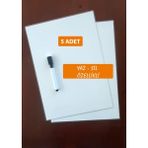 5 Adet Beyaz Yazılıp Silinebilir A4 Tahta, Masaüstü, Pratik Not Alma Seti - Ahşap - Beyaz - Seçenek 1