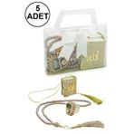 5 Adet Çantalı Mevlüt Hediyelik - Zikirmatik Tesbih Mini Kuranı Kerim Seti - Gold