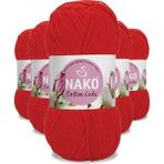 5 Adet Cotton Lüks Yelek Tunik Kazak Bluz Hırka Ipi Yünü Kırmızı 97573