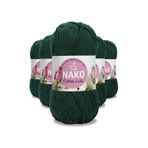 5 Adet Cotton Lüks Yelek Tunik Kazak Bluz Hırka İpi Yünü Koyu Yeşil 97580
