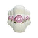 5 Adet Cotton Lüks Yelek Tunik Kazak Bluz Hırka Ipi Yünü Süt Beyaz 97570