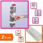 5 Adet Dolap İçi Asılabilir Temiz Çorap Düzenleyici + 11 Gözlü Akordiyon Çekmece Organizer - 2Li Set