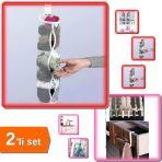 5 Adet Dolap İçi Asılabilir Temiz Çorap Filesi Askılık + 6 Adet Çekmece Havlupan Askı - 2Li Set T9y2