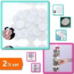 5 Adet Dolap İçi Temiz Çorap Düzenleyici Askılık + 20 Adet Yapışkan Disk 3 Cm Çaplı - 2Li Set K2y5w2