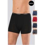 5 Adet Düz Renk Likralı Bambu Erkek Boxer %96 Bambu %4 Likra