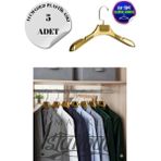 5 Adet Ev Tipi 44 cm Gold Plastik Ceket Askısı Buluz Askısı Elbise Askısı Kıyafet Askısı