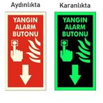 5 Adet Fosforlu Yangın Alarm Butonu Levhası