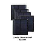 5 Adet Güneş Paneli Seti 60x60mm Mini Solar Panel Deney Seti Robotik Okul Projesi Hobi Eğitim Kiti