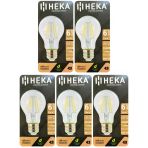 (5 Adet) Heka 6W (51W) 6500K (Beyaz Işık) E27 Duylu (Kalın Duy) Led Şeffaf Ampul