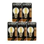 (5 Adet) Heka 6W (51W) 6500K (Beyaz Işık) E27 Duylu Şeffaf Led Ampul