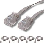 5 adet IRENIS CAT6 Kablo Yassı Ethernet Network Lan Ağ Kablosu 10 Metre Gri