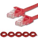 5 adet IRENIS CAT7 Kablo Ethernet Network İnternet LAN Kablosu 1 Metre Kırmızı