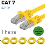 5 adet IRENIS CAT7 Kablo S/FTP Ethernet Network LAN Ağ Kablosu 1 Metre Sarı